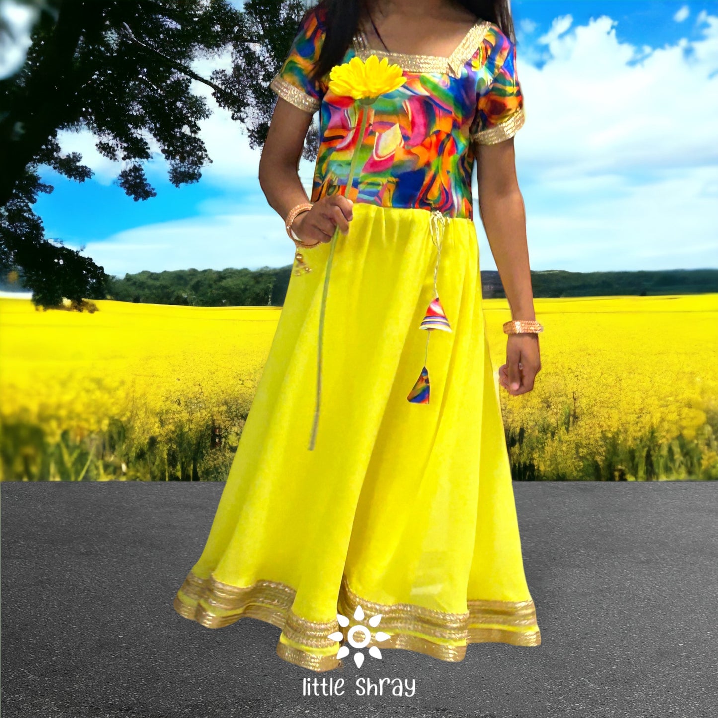 Yellow Kaleidoscope Anarkali