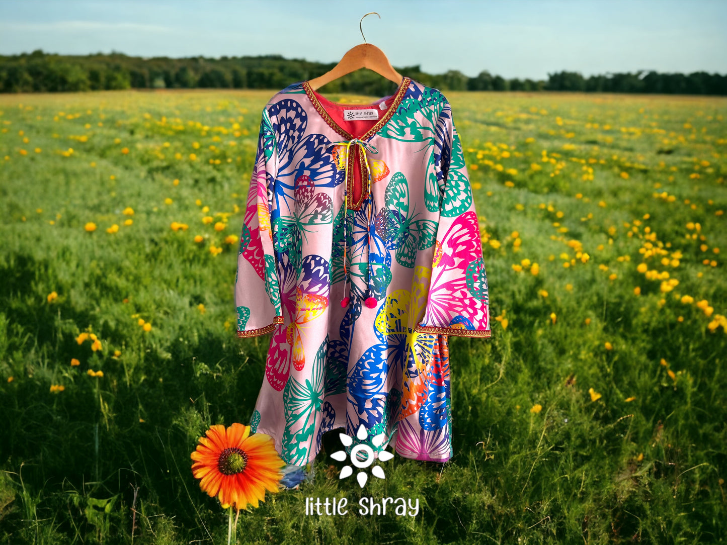 Neon Butterfly Kurti