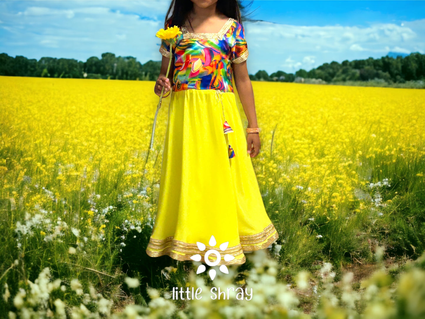 Yellow Kaleidoscope Anarkali